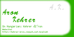 aron kehrer business card